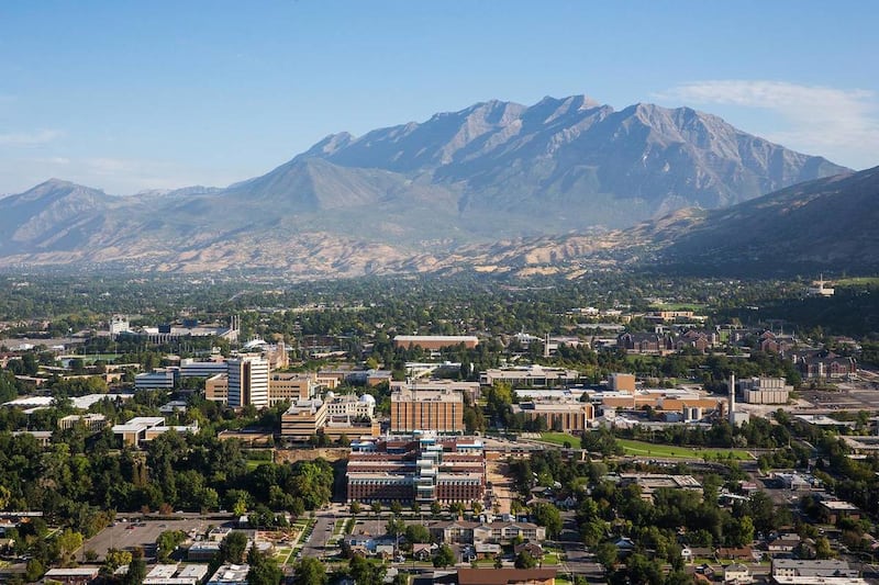Aerial photo of BYU campus.