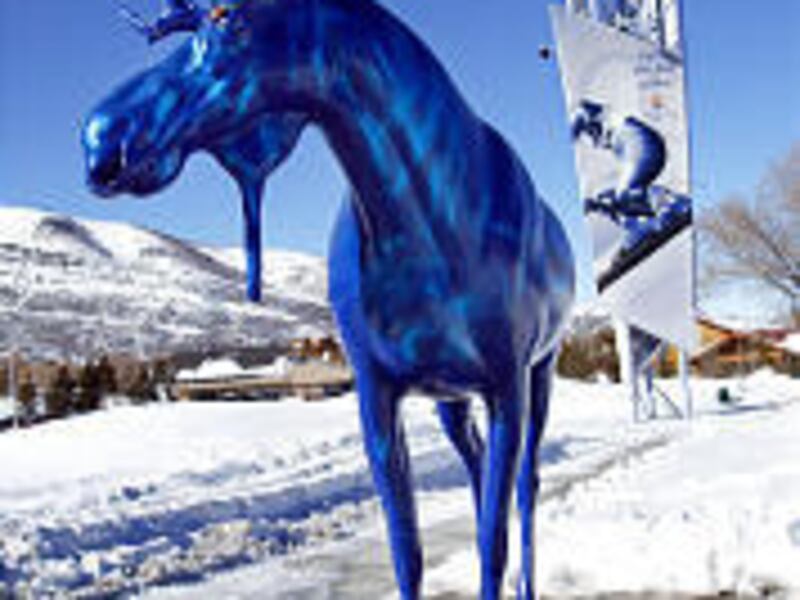 "Once in a Blue Moose" fetched at least $40,000 in a Park City auction to support the arts. Many people in town apparently had grown fond of the impressive sculpture.