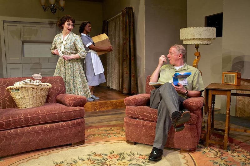 Celeste Ciulla (Bev), from left, Erika Rose (Francine) and David Manis (Russ) in Pioneer Theatre Company's "Clybourne Park."