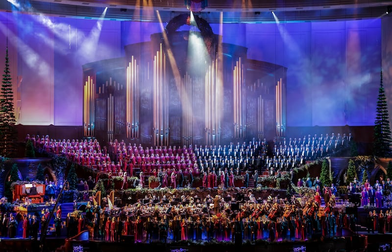 The Tabernacle Choir and Orchestra at Temple Square, Bells at Temple Square and the Gabriel Trumpet Ensemble perform in the Conference Center.