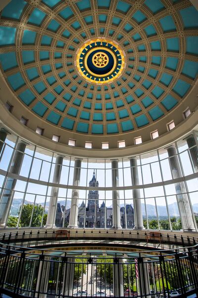 The Salt Lake City and County Building photographed from inside the Matheson Courthouse on Monday, Aug. 12, 2019.