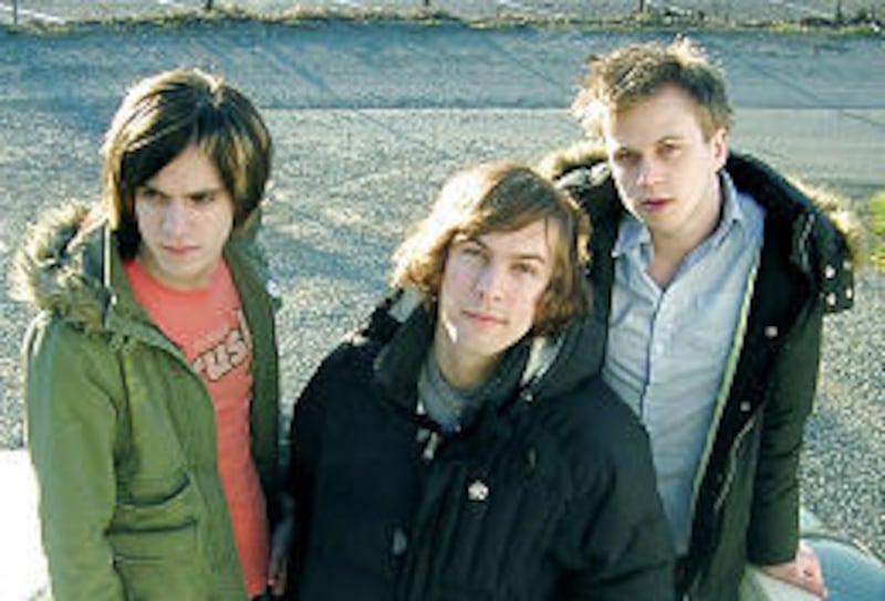Thomas Erak, left, Andrew Forsman and Tim Ward \— Fall of Troy \— will play Sunday at the Avalon.