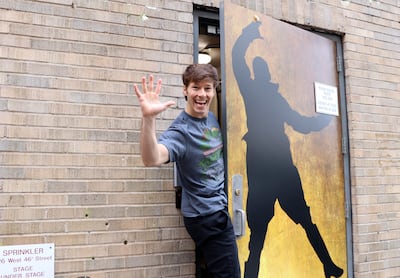 Thayne Jasperson at the Richard Rodgers Theatre stage door.
