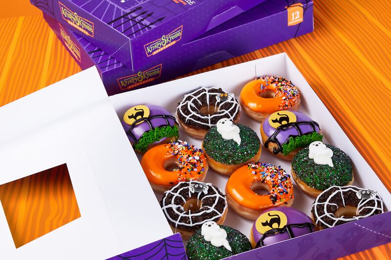 Krispy Kreme Halloween-themed doughnuts.