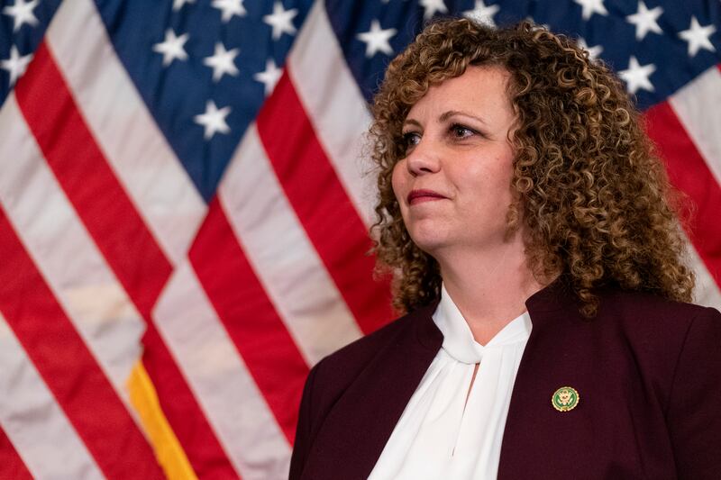 Rep. Celeste Maloy looks on during a ceremonial swearing in on Nov. 28, 2023, in Washington.