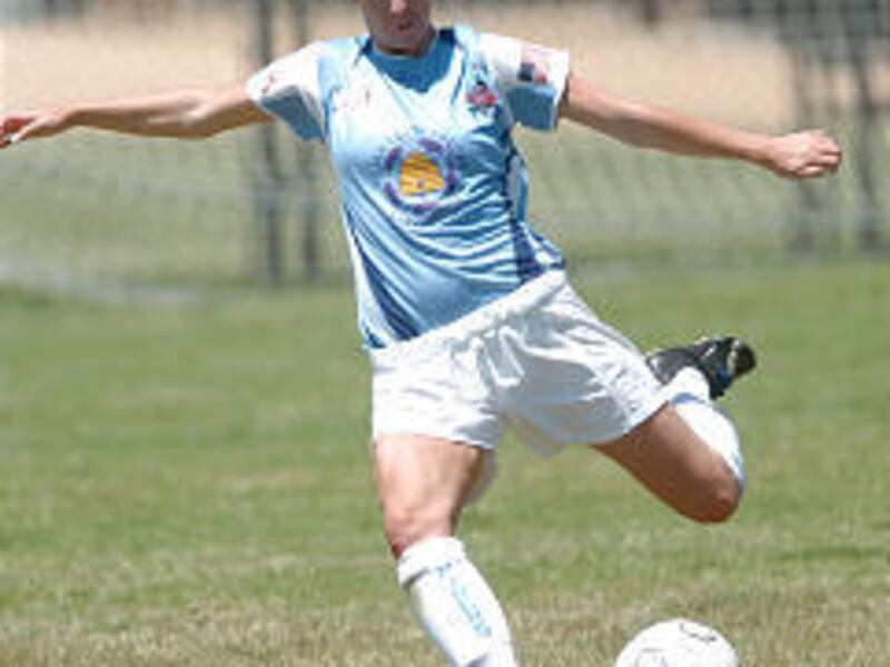 Utah Spiders defender Amy Stover clears the ball during the Spiders' home game against the Southern Cal Ajax on July 9.