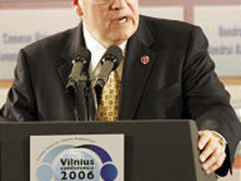 Vice President Dick Cheney speaks in Vilnius, Lithuania.