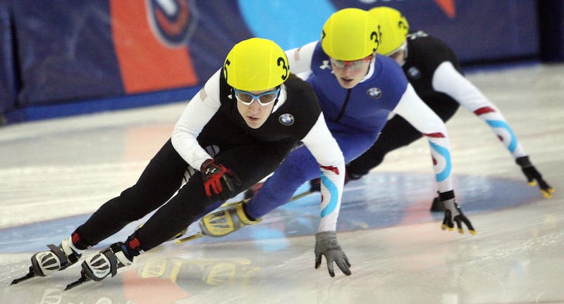 Lana Gehring won the 1000 meter womens finals of the U.S. Speed Skating National Championships in Kearns Saturday, Dec. 22, 2012.