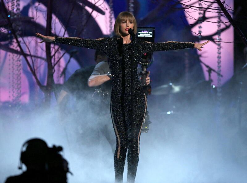 Taylor Swift performs at the 58th annual Grammy Awards on Monday, Feb. 15, 2016, in Los Angeles. (Photo by Matt Sayles/Invision/AP)