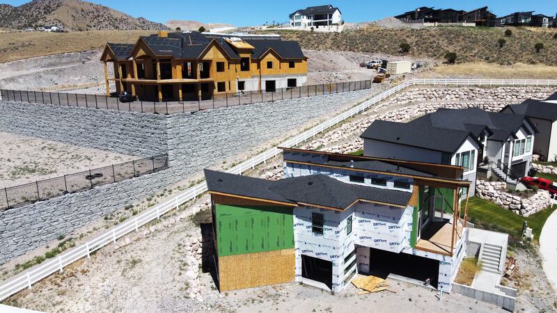 Homes under construction in Herriman, Utah.