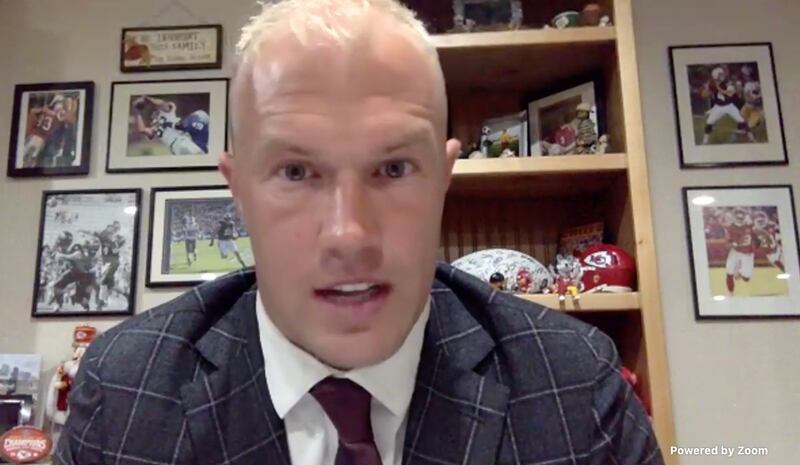 NFL football player Daniel Sorensen speaks about faith, family and football during a live devotional broadcast on Sunday.