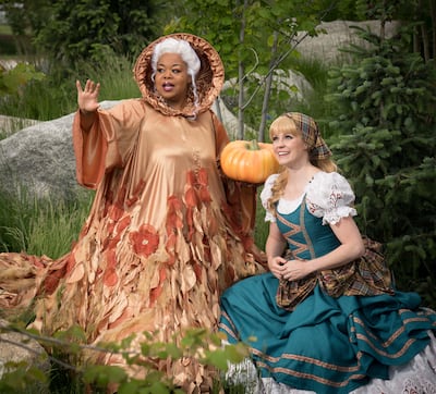 Mack as Marie, the Fairy Godmother, and Amy Shreeve Keeler as Cinderella in the Tuesday/Thursday/Saturday cast of Hale Centre Theatre's "Cinderella."