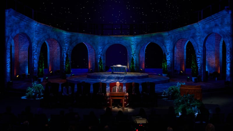 President Henry B. Eyring speaks during the First Presidency's Christmas Devotional broadcast on Sunday, Dec. 7, 2025.