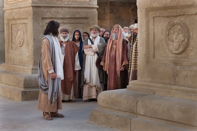 Jesus declares that he is the light of the world in this scene from a Bible Video.