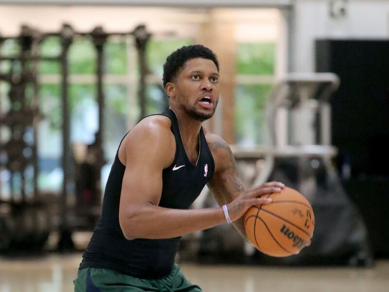 Utah Jazz forward Rudy Gay puts up a shot