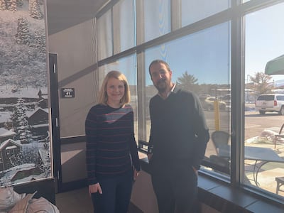 Rabbi Avremi Zippel meets with Elizabeth Smart in Park City, Utah, in January 2019.