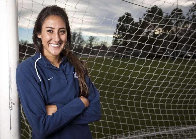 BYU senior defender Lindsi Lisonbee Cutshall poses for a portrait after practice in Provo , Tuesday, Nov. 20, 2012.