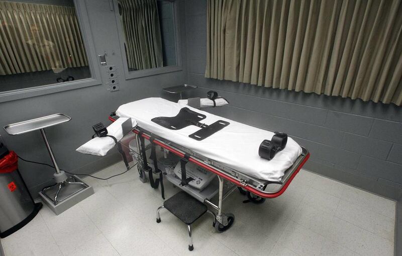 This Nov. 18, 2011 file photo shows the execution room at the Oregon State Penitentiary, in Salem, Ore. Sixty percent of Americans support the death penalty for convicted murderers, the lowest level of support since November 1972, according to a new Gallu