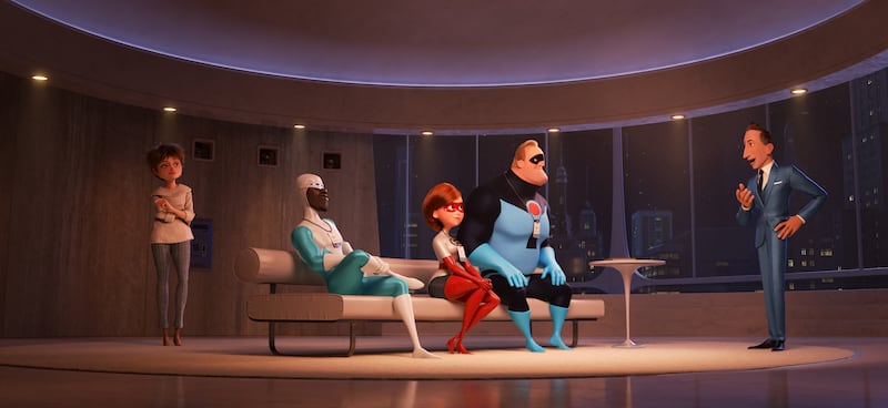 SUPER FANS – In “Incredibles 2,” savvy siblings and business partners Evelyn and Winston Deavor summon Frozone, Elastigirl and Mr. Incredible to share a plan designed to ultimately make Supers legal again. Featuring Catherine Keener as the voice of Evelyn