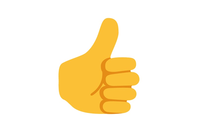A thumbs-up emoji.