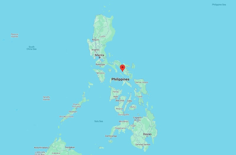 The location of Naga in relation to the country of the Philippines.