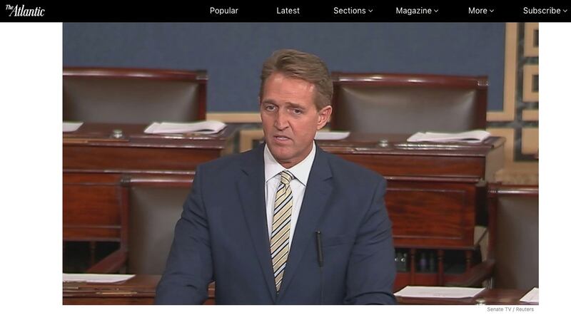 The Atlantic's McKay Coppins interviewed Sen. Jeff Flake about his recent speech in the Senate, including his decision to quote from an obscure LDS hymn.