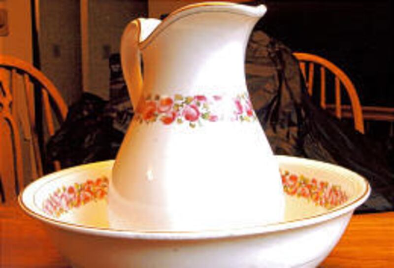 This bowl and pitcher set from the 1800s has an insurance replacement value of $350 to $400.
