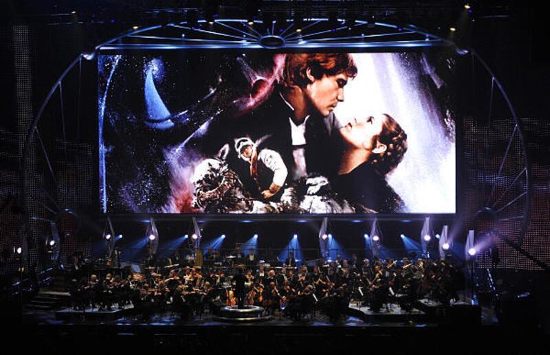 “Star Wars: Episode V — The Empire Strikes Back” scene onscreen.