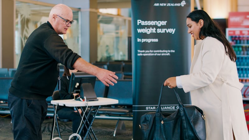 New Zealand’s national airline is asking people to step on the scales before they board international flights.