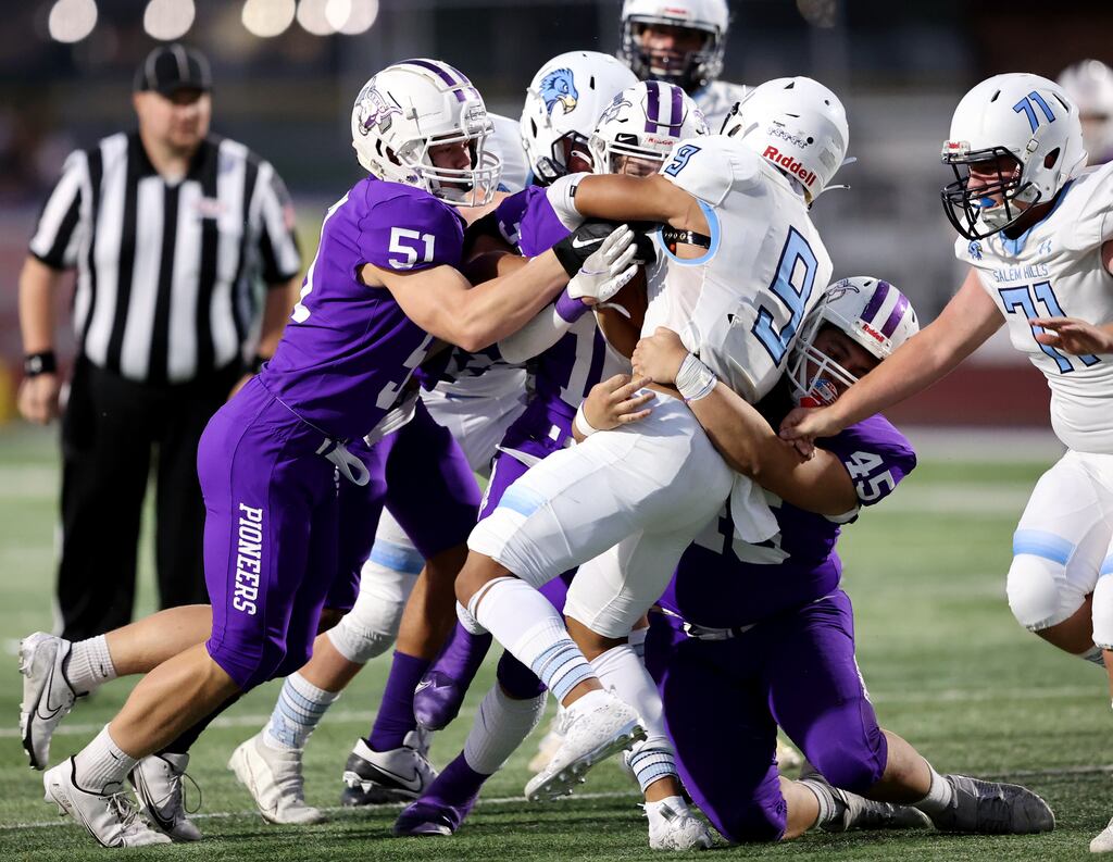High school football Lehi routs Salem Hills for first win of the