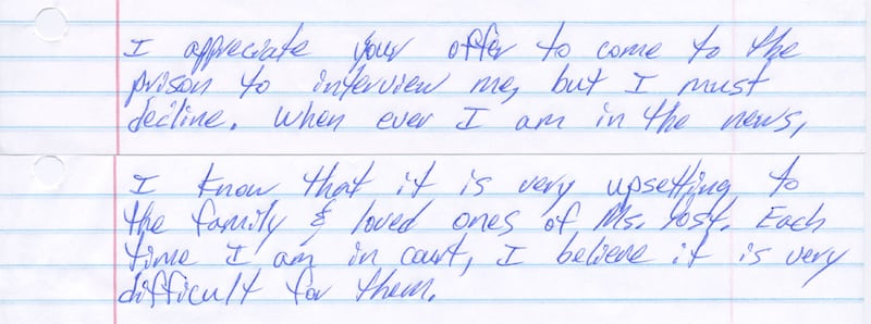 Doug Lovell wrote this letter to KSL’s Candice Madsen in November 2019, declining a request for an interview.