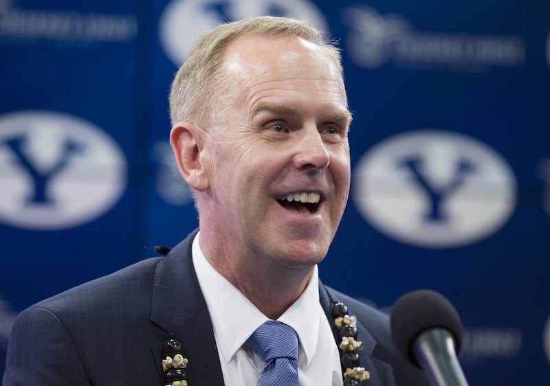 FILE: BYU’s director of athletics Tom Holmoe.