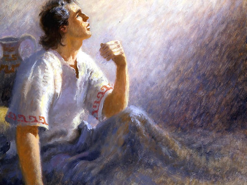 A painting of Jacob from the Book of Mormon. Jacob is the first to mention the name Christ in the Book of Mormon.