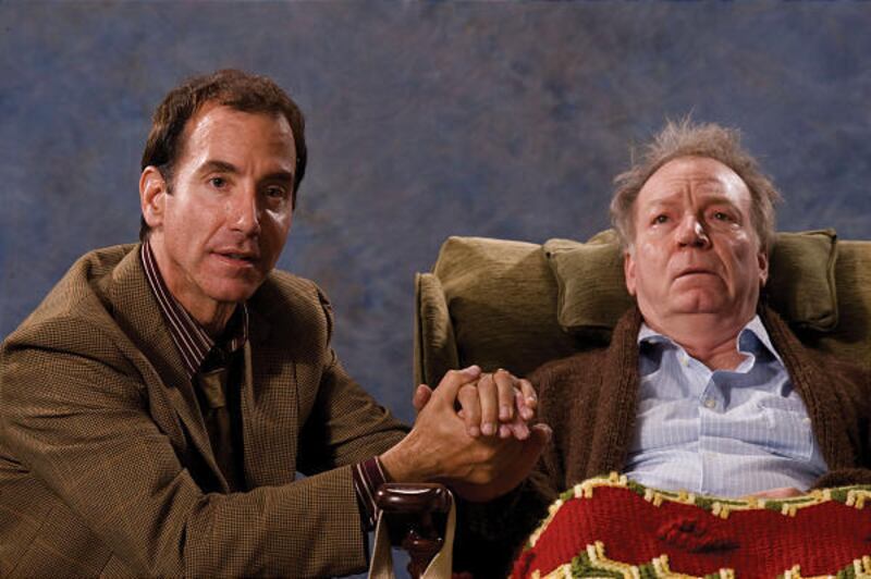 James Stellos, left, and Dan Kremer star in the play "Tuesdays With Morrie."