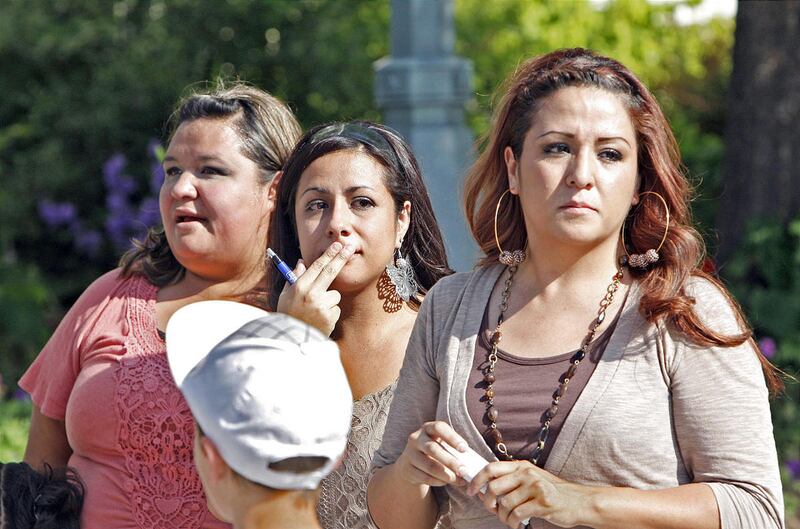 Laura Rangel Avelar, Silvia Juarez Avelar and Barbara Tapia Avelar, at a press conference about a June 15th deportation hearing for the three sisters who were raised in the Salt Lake City area and whose children are American citizens.