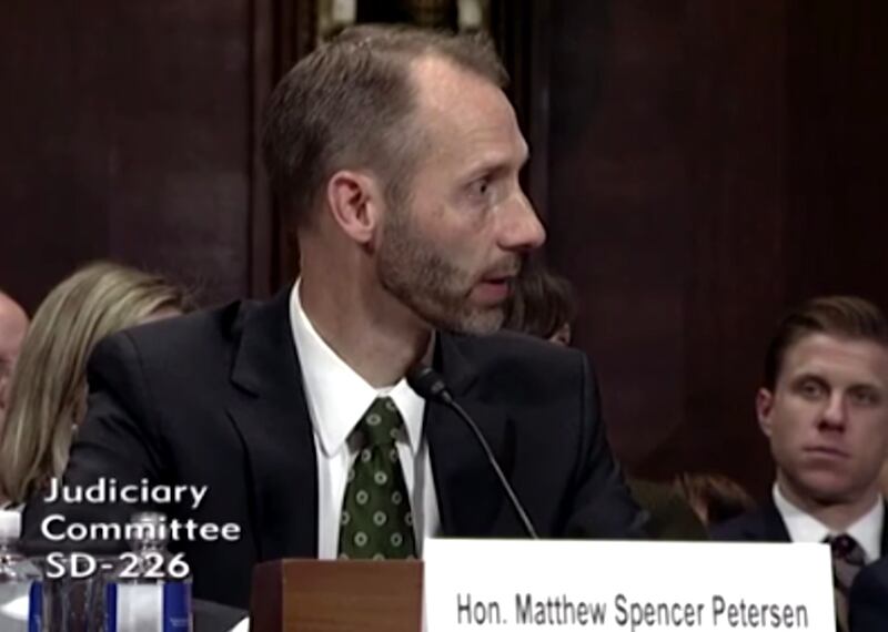 Matthew Petersen, nominated by Trump to the United States District Court for the District of Columbia, became an internet sensation after the video of his confirmation hearing — during which Petersen was unable to define basic legal terms — was posted onl