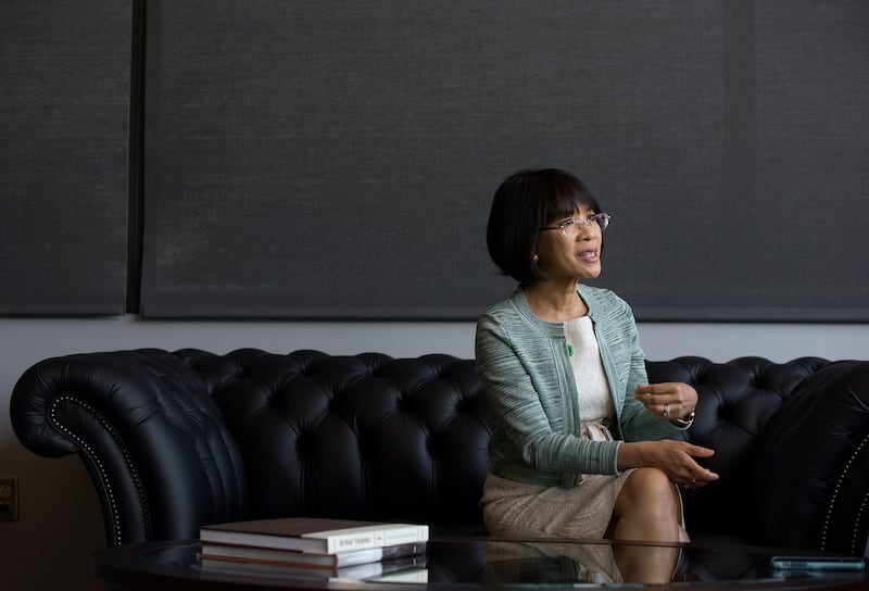 Utah Valley University President Astrid Tuminez is interviewed in Orem on Monday, Sept. 17, 2018. As her term as president of UVU gets underway, she said she plans to spend time "listening and learning" about the institution.