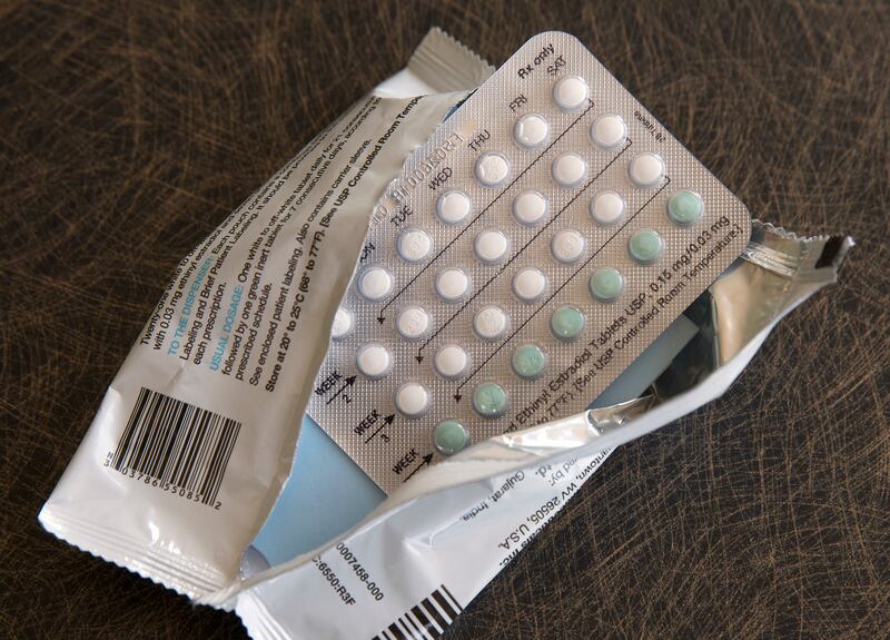 A one-month dosage of hormonal birth control pills in Sacramento, Calif.