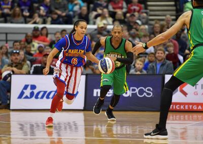 Hoops Green takes on the Washington Generals in a friendly game of basketball. The Harlem Globetrotters will be in Salt Lake City on Nov. 3 at the Vivint Smart Home Arena.