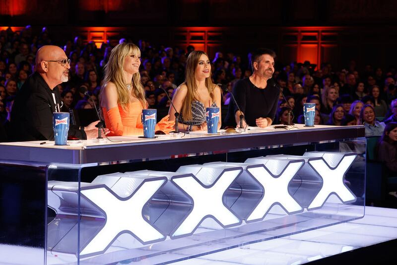 Howie Mandel, Heidi Klum, Sofia Vergara and Simon Cowell on “America’s Got Talent.”