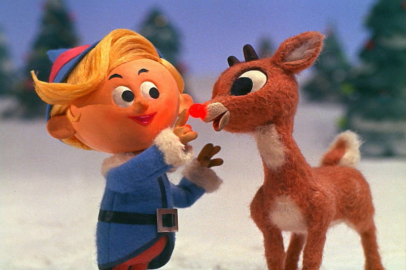 A scene from the animated classic “Rudolph the Red-Nosed Reindeer”