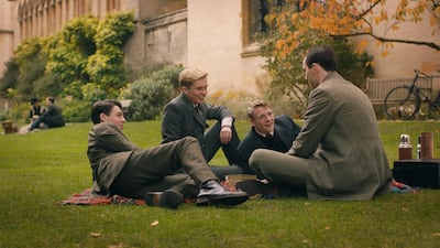 (From L-R): Anthony Boyle, Tom Glynn-Carney, Patrick Gibson and Nicholas Hoult in the film "Tolkien."