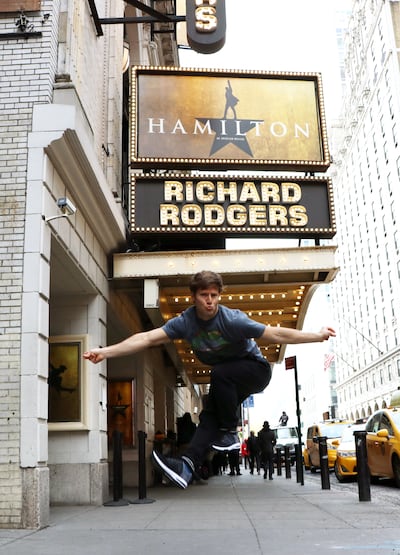 Utahn Thayne Jasperson at the Richard Rodgers Theatre. Jasperson was part of the original cast of "Hamilton." A touring production of the hit musical will be at Salt Lake's Eccles Theater from April 11- May 6.
