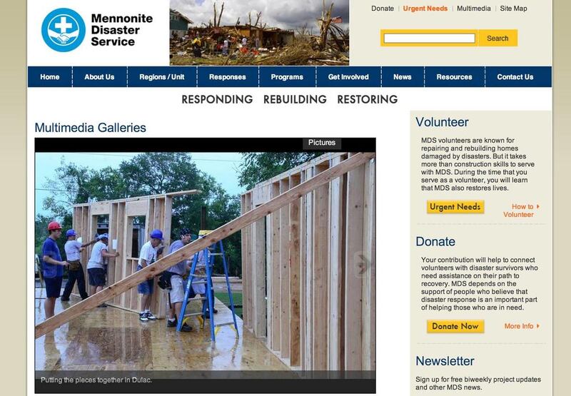 Mennonite Disaster Service coordinates volunteer efforts to rebuild homes.