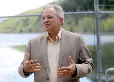 Wayne Pullan, area manager for the Provo office of the U.S. Bureau of Reclamation, talks about the Pineview Dam in Ogden Canyon on Wednesday, May 15, 2019.