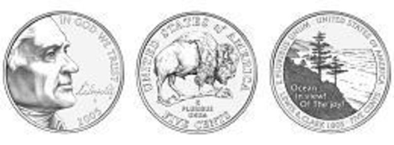 The two new Jefferson nickels will feature different images on the reverse side.