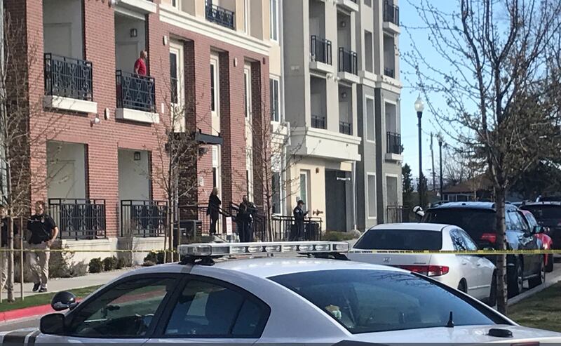 Police respond to a Murray apartment complex where they say a 59-year-old man was shot and killed Thursday afternoon.