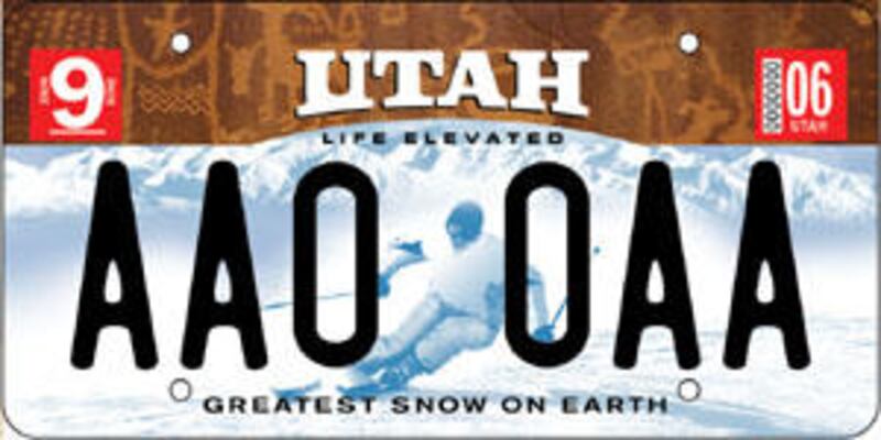 Proposed Utah license plate would depict skiing along the Wasatch Mountains and petroglyphs on red rocks.