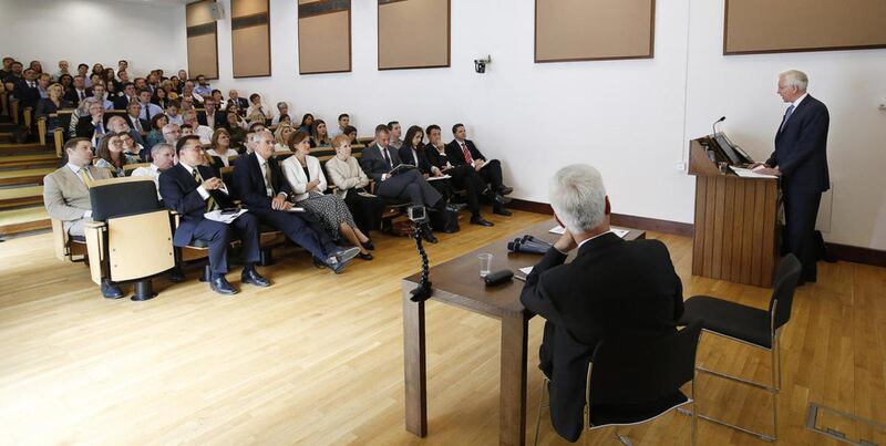 Elder D. Todd Christofferson, of the Quorum of the Twelve Apostles of The Church of Jesus Christ of Latter-day Saints, speaks at Christ Church, Oxford University, in Oxford, England on Thursday, June 15, 2017.