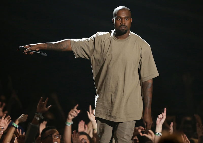 Kanye West accepts the video vanguard award at the MTV Video Music Awards at the Microsoft Theater on Sunday, Aug. 30, 2015, in Los Angeles.